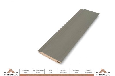 BARDAGE SAPIN BROSSÉ ORION LASURE GRIS GRAPHITE - 20 mm x 125 mm