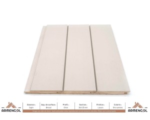 BARDAGE SAPIN BROSSÉ ORION LASURE GRIS LUMIÈRE - 20 mm x 125 mm 2