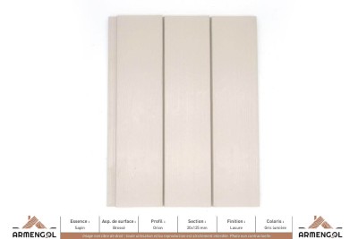BARDAGE SAPIN BROSSÉ ORION LASURE GRIS LUMIÈRE - 20 mm x 125 mm BARDAGE SAPIN BROSSÉ ORION LASURE GRIS LUMIÈRE - 20 mm x 125 mm