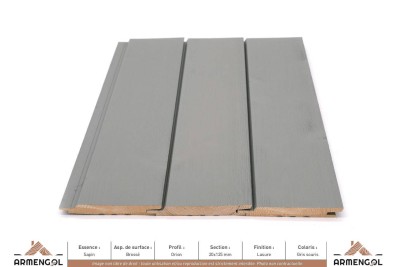 BARDAGE SAPIN BROSSÉ ORION LASURE GRIS SOURIS - 20 mm x 125 mm