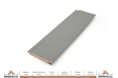 BARDAGE SAPIN BROSSÉ ORION LASURE GRIS SOURIS - 20 mm x 125 mm