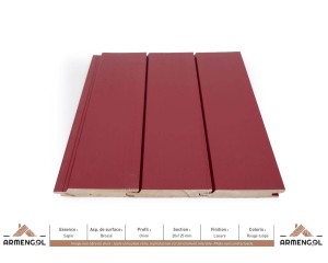 BARDAGE SAPIN BROSSÉ ORION LASURE ROUGE TULIPE - 20 mm x 125 mm 2