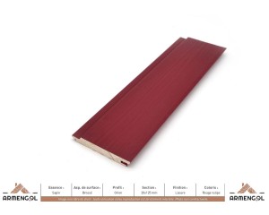 BARDAGE SAPIN BROSSÉ ORION LASURE ROUGE TULIPE - 20 mm x 125 mm