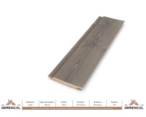 BARDAGE SAPIN BROSSÉ ORION SATURATEUR ZINC - 20 mm x 125 mm