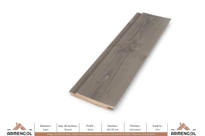 BARDAGE SAPIN BROSSÉ ORION SATURATEUR ZINC - 20 mm x 125 mm
