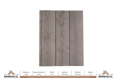 BARDAGE SAPIN BROSSÉ ORION SATURATEUR ZINC - 20 mm x 125 mm