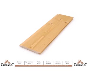 BARDAGE SAPIN BROSSÉ PHÉNIX SATURATEUR AMBRE - 20 mm x 135 mm