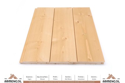 BARDAGE SAPIN BROSSÉ PHÉNIX SATURATEUR AMBRE - 20 mm x 135 mm