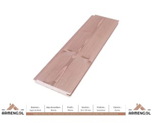 BARDAGE SAPIN DU NORD BROSSÉ PHÉNIX SATURATEUR CUIVRE - 20 mm x 135 mm