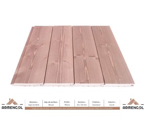 BARDAGE SAPIN DU NORD BROSSÉ PHÉNIX SATURATEUR CUIVRE - 20 mm x 135 mm 2