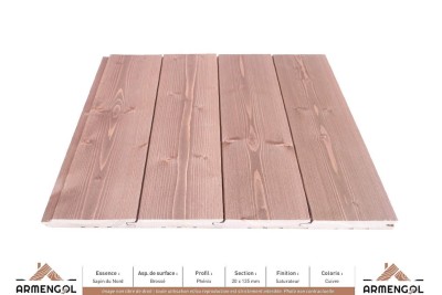 BARDAGE SAPIN DU NORD BROSSÉ PHÉNIX SATURATEUR CUIVRE - 20 mm x 135 mm