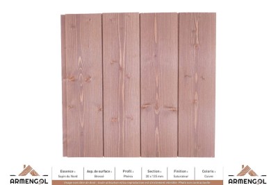 BARDAGE SAPIN DU NORD BROSSÉ PHÉNIX SATURATEUR CUIVRE - 20 mm x 135 mm