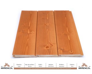 BARDAGE SAPIN BROSSÉ PHÉNIX SATURATEUR OCRE - 20 mm x 135 mm 2