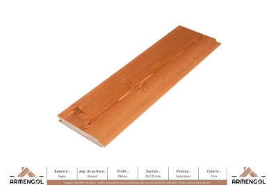 BARDAGE SAPIN BROSSÉ PHÉNIX SATURATEUR OCRE - 20 mm x 135 mm