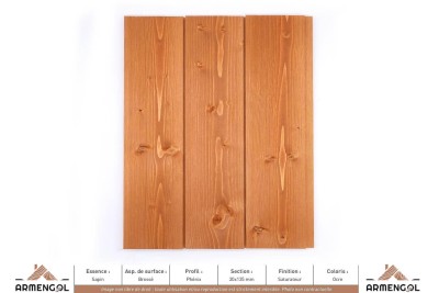 BARDAGE SAPIN BROSSÉ PHÉNIX SATURATEUR OCRE - 20 mm x 135 mm