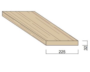 Bois du Nord Rouge 225 x 32 mm