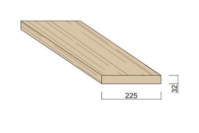 Bois du Nord Rouge 225 x 32 mm