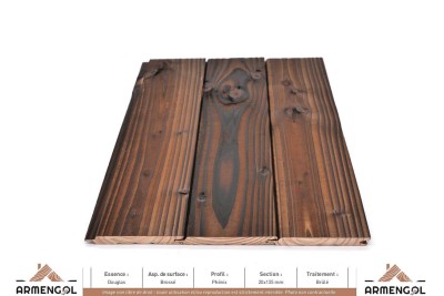 BARDAGE DOUGLAS BROSSÉ PHÉNIX BRÛLÉ CARBONFIX - 20 mm x 135 mm