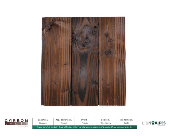 BARDAGE DOUGLAS BROSSÉ PHÉNIX BRÛLÉ CARBONFIX - 20 mm x 135 mm