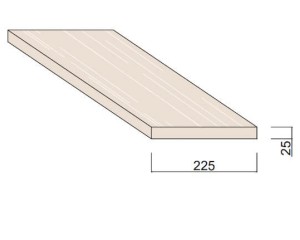 Bois du Nord Blanc 225 x 25 mm