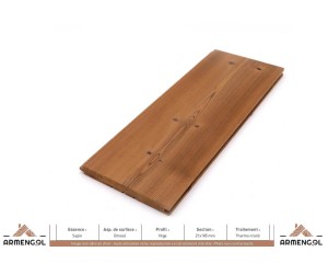 BARDAGE SAPIN BROSSÉ VÉGA THERMO-TRAITÉ - 21 mm x 185 mm