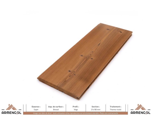 BARDAGE SAPIN BROSSÉ VÉGA THERMO-TRAITÉ - 26 mm x 125 mm
