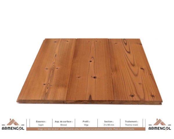 BARDAGE SAPIN BROSSÉ VÉGA THERMO-TRAITÉ - 21 mm x 185 mm