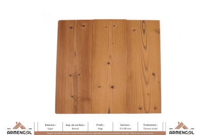 BARDAGE SAPIN BROSSÉ VÉGA THERMO-TRAITÉ - 21 mm x 185 mm