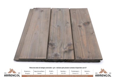 BARDAGE DOUGLAS RABOTÉ ORION CLASSE 3.2 GRIS - 20 mm x 125 mm