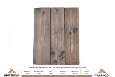 BARDAGE DOUGLAS RABOTÉ ORION CLASSE 3.2 GRIS - 20 mm x 125 mm