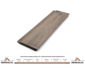 BARDAGE DOUGLAS RABOTÉ ORION CLASSE 3.2 GRIS - 20 mm x 125 mm