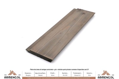 BARDAGE DOUGLAS RABOTÉ ORION CLASSE 3.2 GRIS - 20 mm x 125 mm
