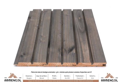 BARDAGE DOUGLAS BROSSÉ DIABLO CLASSE 3.2 GRIS - 26 mm x 135 mm