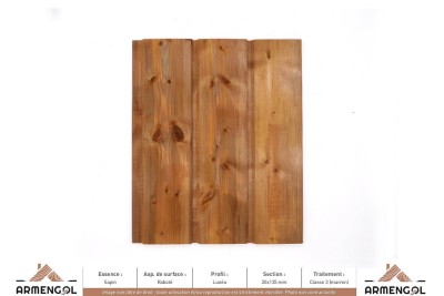 BARDAGE SAPIN RABOTÉ LUNÉA CLASSE 3 MARRON - 20 mm x 135 mm