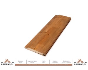 BARDAGE SAPIN RABOTÉ LUNÉA CLASSE 3 MARRON - 20 mm x 135 mm