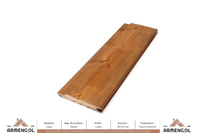 BARDAGE SAPIN RABOTÉ LUNÉA CLASSE 3 MARRON - 20 mm x 135 mm