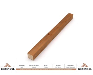 BARDAGE SAPIN RABOTÉ THUBAN CLASSE 3 MARRON - 38 mm x 38 mm 2