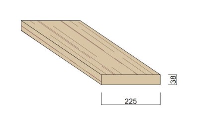 Bois du Nord Rouge 225 x 38 mm