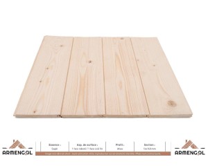 LAMBRIS SAPIN 1 FACE RABOTÉ / 1 FACE SCIÉ FIN ATLAS - 16 mm x 140 mm 2