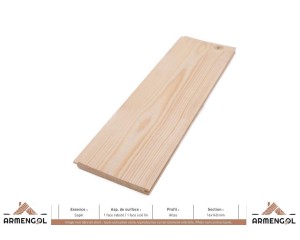 LAMBRIS SAPIN 1 FACE RABOTÉ / 1 FACE SCIÉ FIN ATLAS - 16 mm x 140 mm