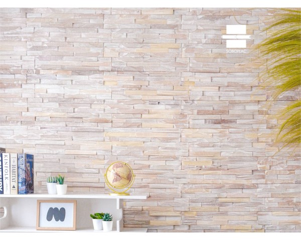 REVETEMENT MURAL MURMURE MERANTI HERMINE - 140 mm x 495 mm