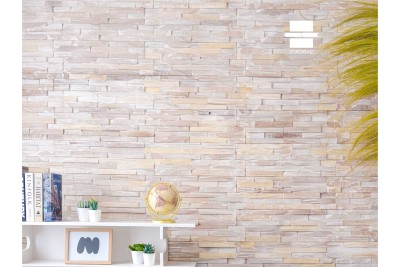 REVETEMENT MURAL MURMURE MERANTI HERMINE - 140 mm x 495 mm