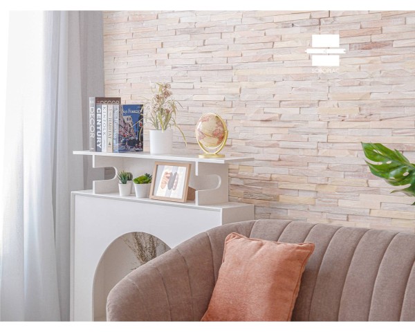 REVETEMENT MURAL MURMURE MERANTI HERMINE - 140 mm x 495 mm