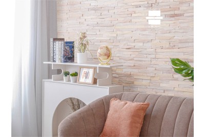 REVETEMENT MURAL MURMURE MERANTI HERMINE - 140 mm x 495 mm