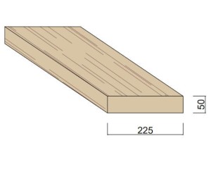 Bois du Nord Rouge 225 x 50 mm