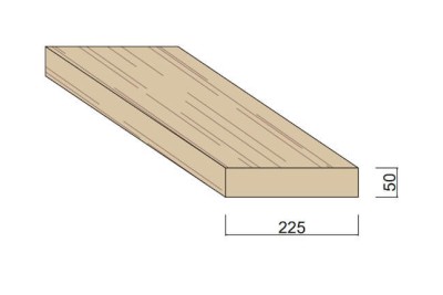 Bois du Nord Rouge 225 x 50 mm