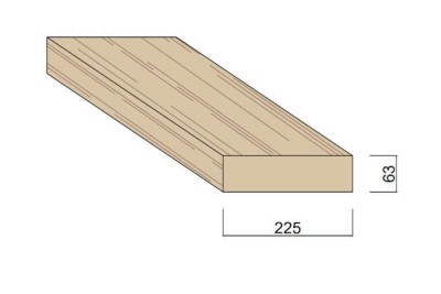 Bois du Nord Rouge 225 x 63 mm