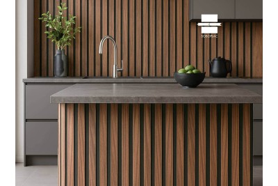 PANNEAU MURAL ACOUSTIQUE TASSOFLEX EFFET TASSEAU NOYER NATUREL TF130