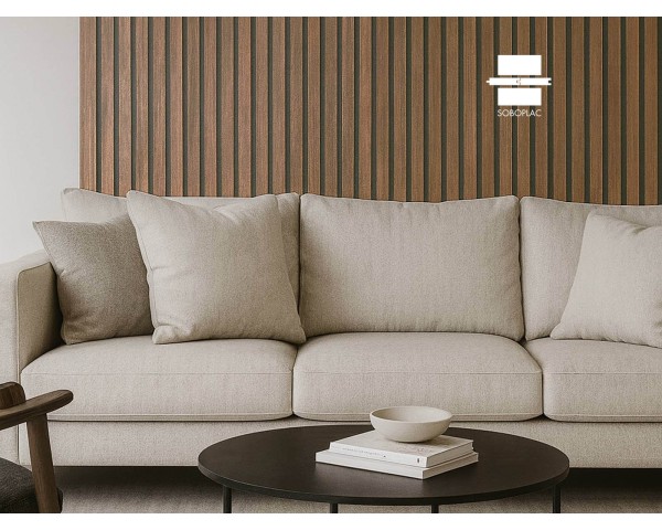 PANNEAU MURAL ACOUSTIQUE TASSOFLEX EFFET TASSEAU NOYER NATUREL TF130