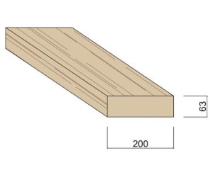 Bois du Nord Rouge 200 x 63 mm